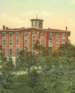 Kentucky School for the Deaf, large four-story brick building with columns.