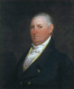Headshot painting of Issac Shelby